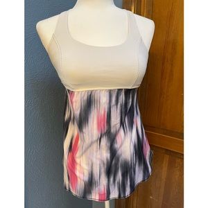 Grey pink and white Lululemon top